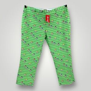 NEW Shinesty Horse Racing Pants Mens Size 50x35 Green Striped Derby Jockey NWT